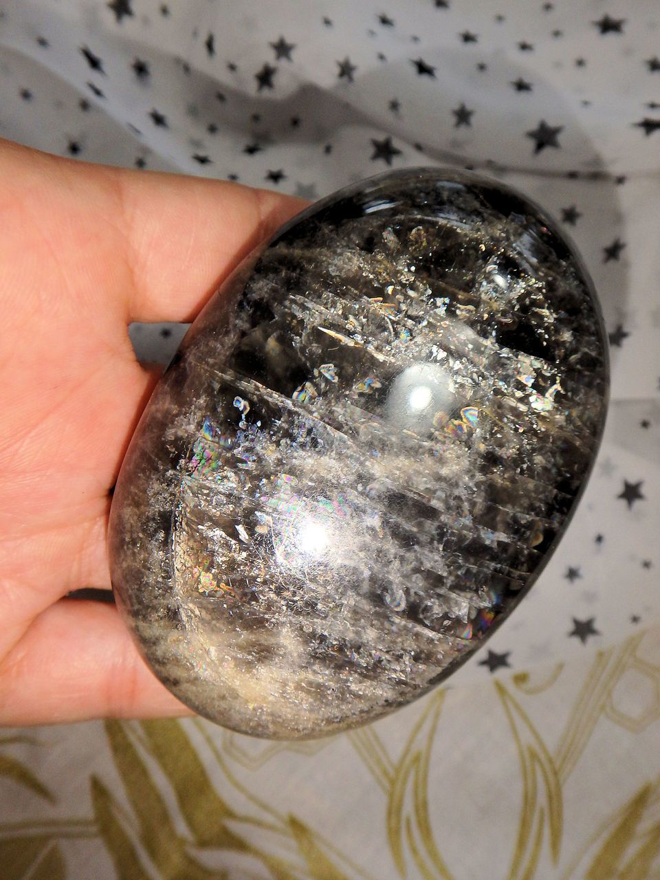 Incredible Internal Rainbow Shimmer Mysterious Black Moonstone Specimen - Earth Family Crystals