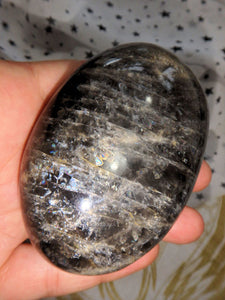 Incredible Internal Rainbow Shimmer Mysterious Black Moonstone Specimen - Earth Family Crystals