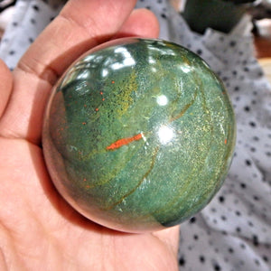 Protective Bloodstone Sphere Carving Specimen