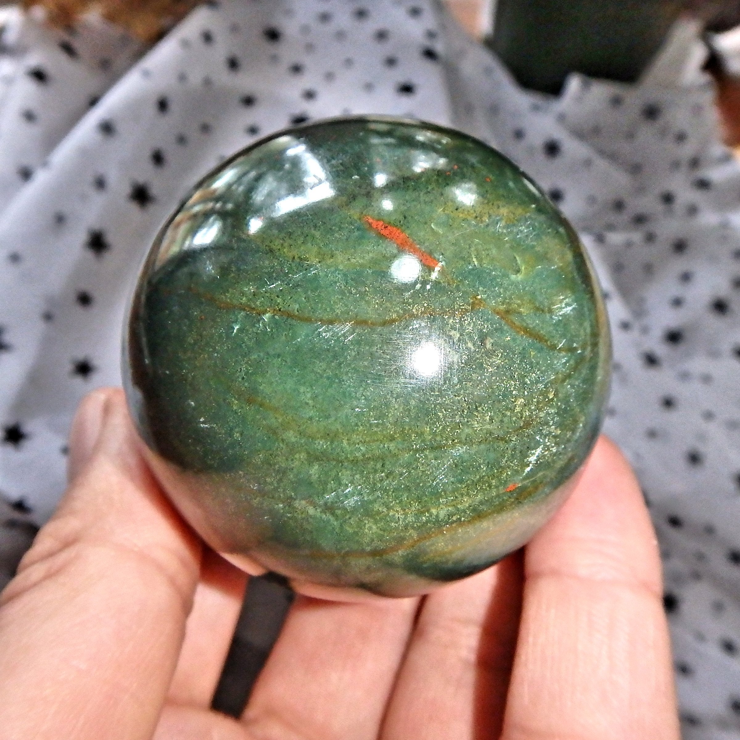 Protective Bloodstone Sphere Carving Specimen