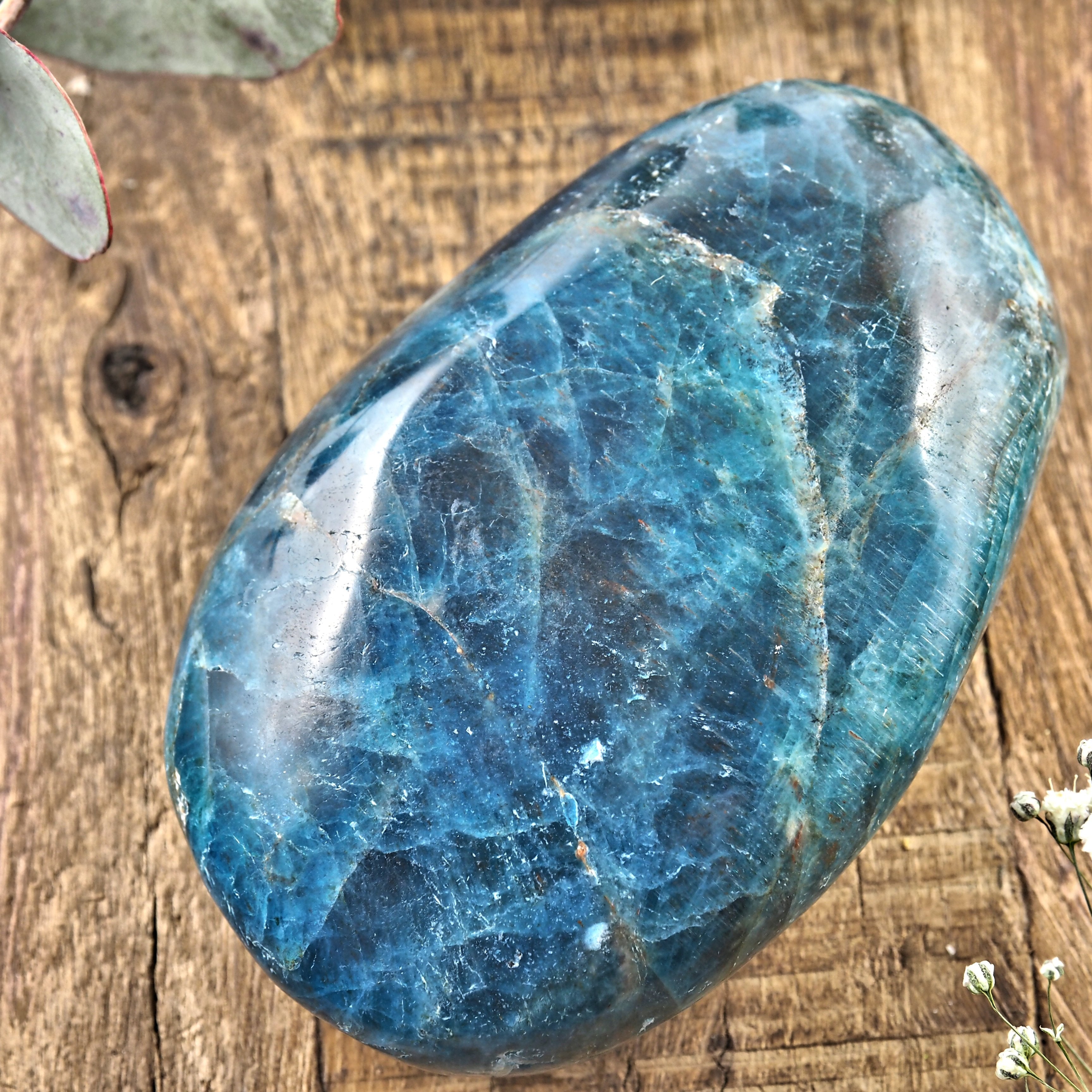 Gorgeous Blue Apatite Hand Held Specimen From Madagascar #1 - Earth Family Crystals
