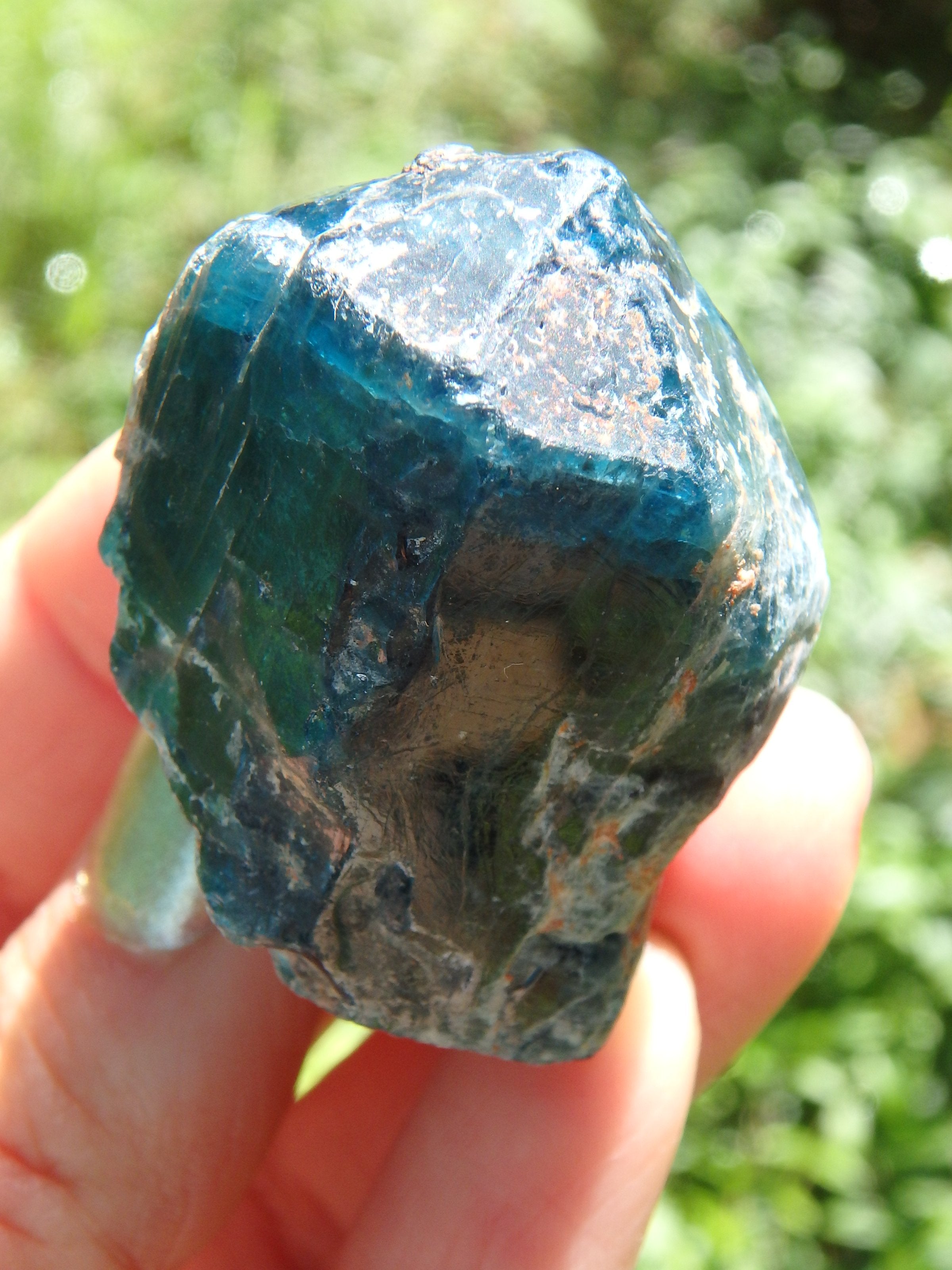 Unique Natural Deep Blue Apatite Point From Brazil - Earth Family Crystals