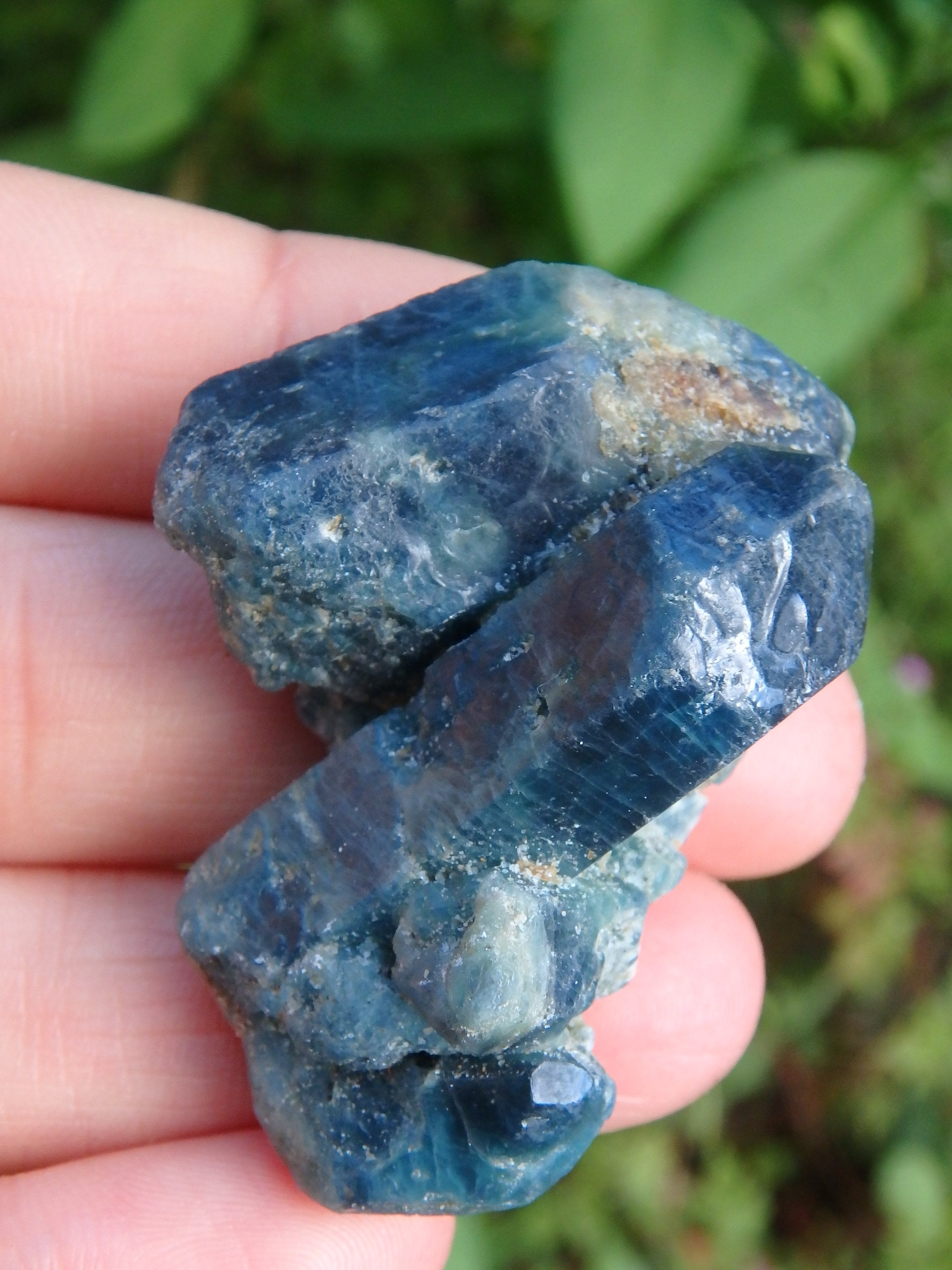 Unique Multi Point Blue Apatite Cluster From Brazil - Earth Family Crystals