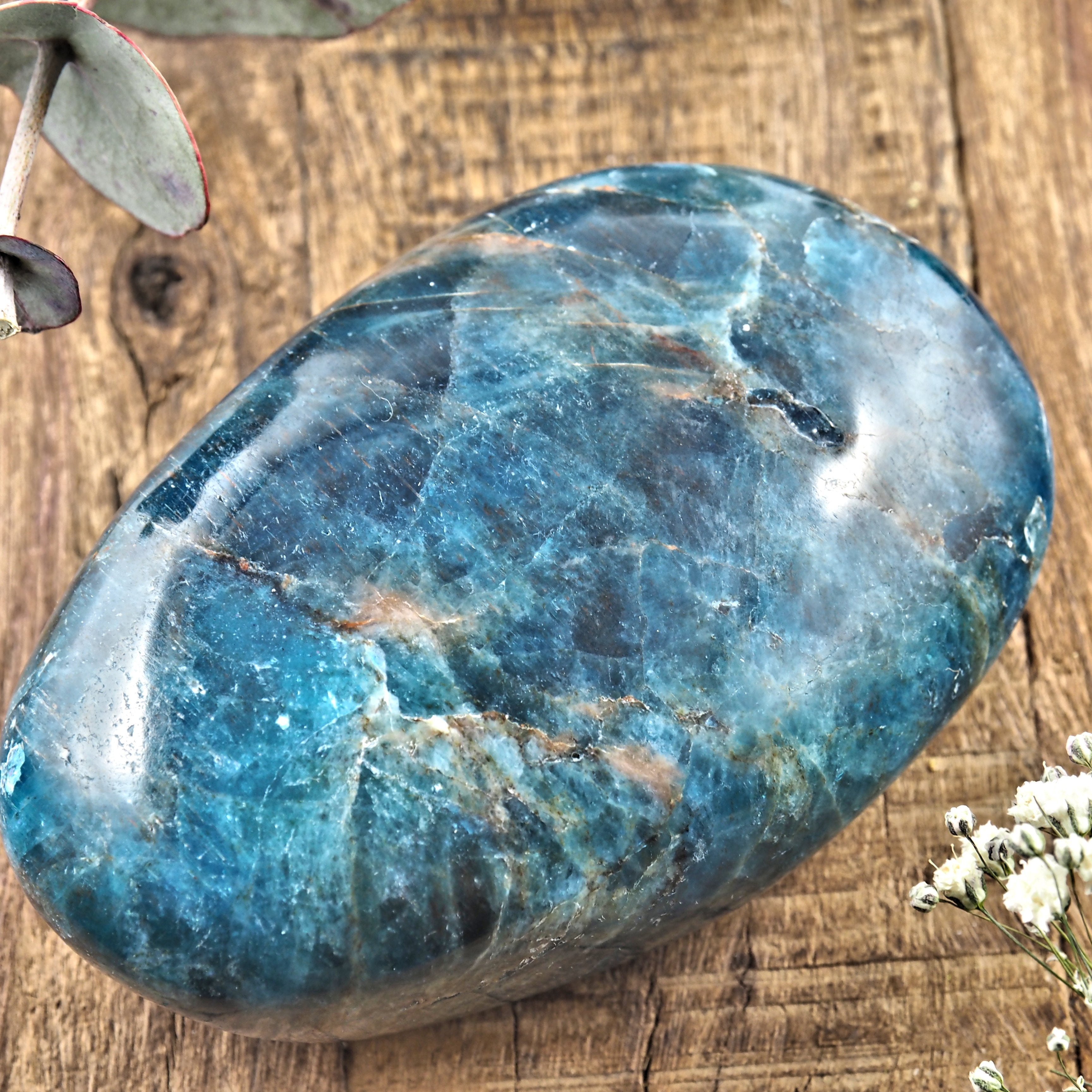 Gorgeous Blue Apatite Hand Held Specimen From Madagascar #1 - Earth Family Crystals