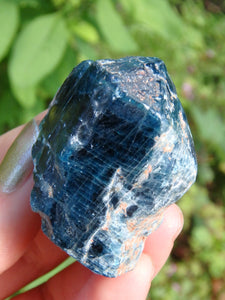 Unique Natural Deep Blue Apatite Point From Brazil - Earth Family Crystals