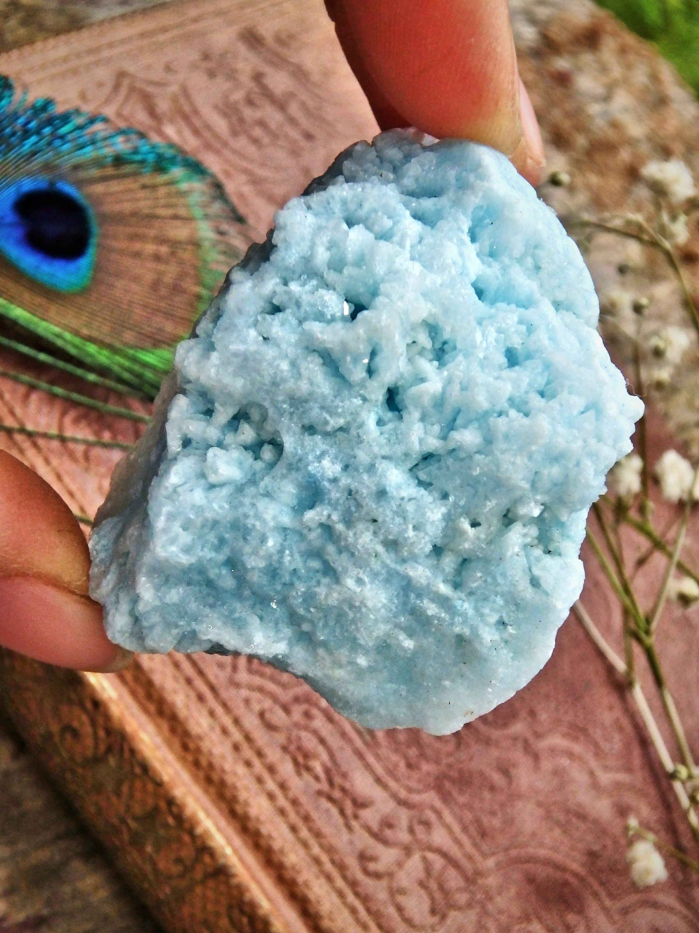 Cotton Candy Raw Blue Aragonite Cluster With Caves - Earth Family Crystals