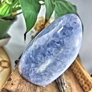 RESERVED FOR KIMBERLEY~Soothing & Calming Ice Blue Calcite Standing Display Specimen - Earth Family Crystals