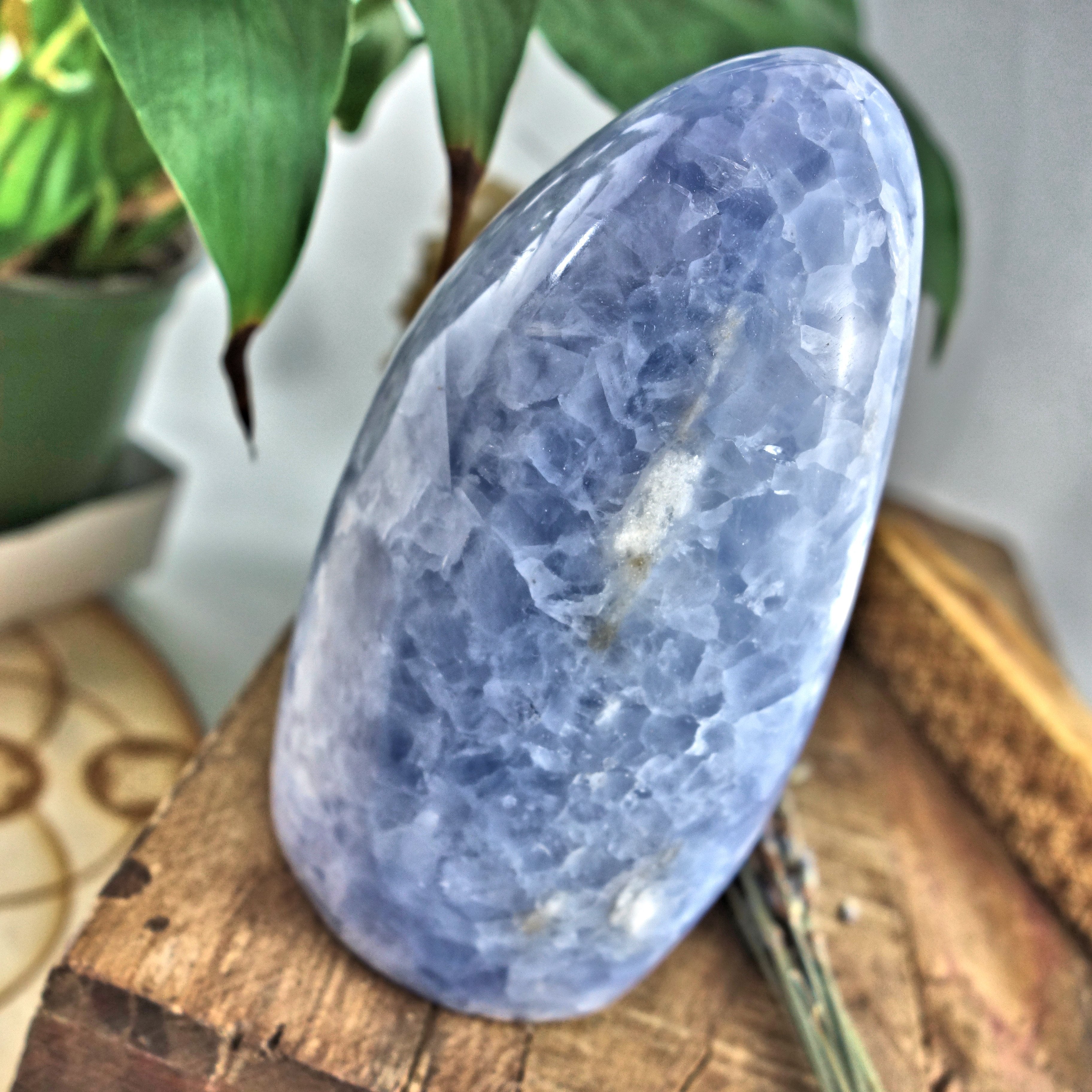 RESERVED FOR KIMBERLEY~Soothing & Calming Ice Blue Calcite Standing Display Specimen - Earth Family Crystals