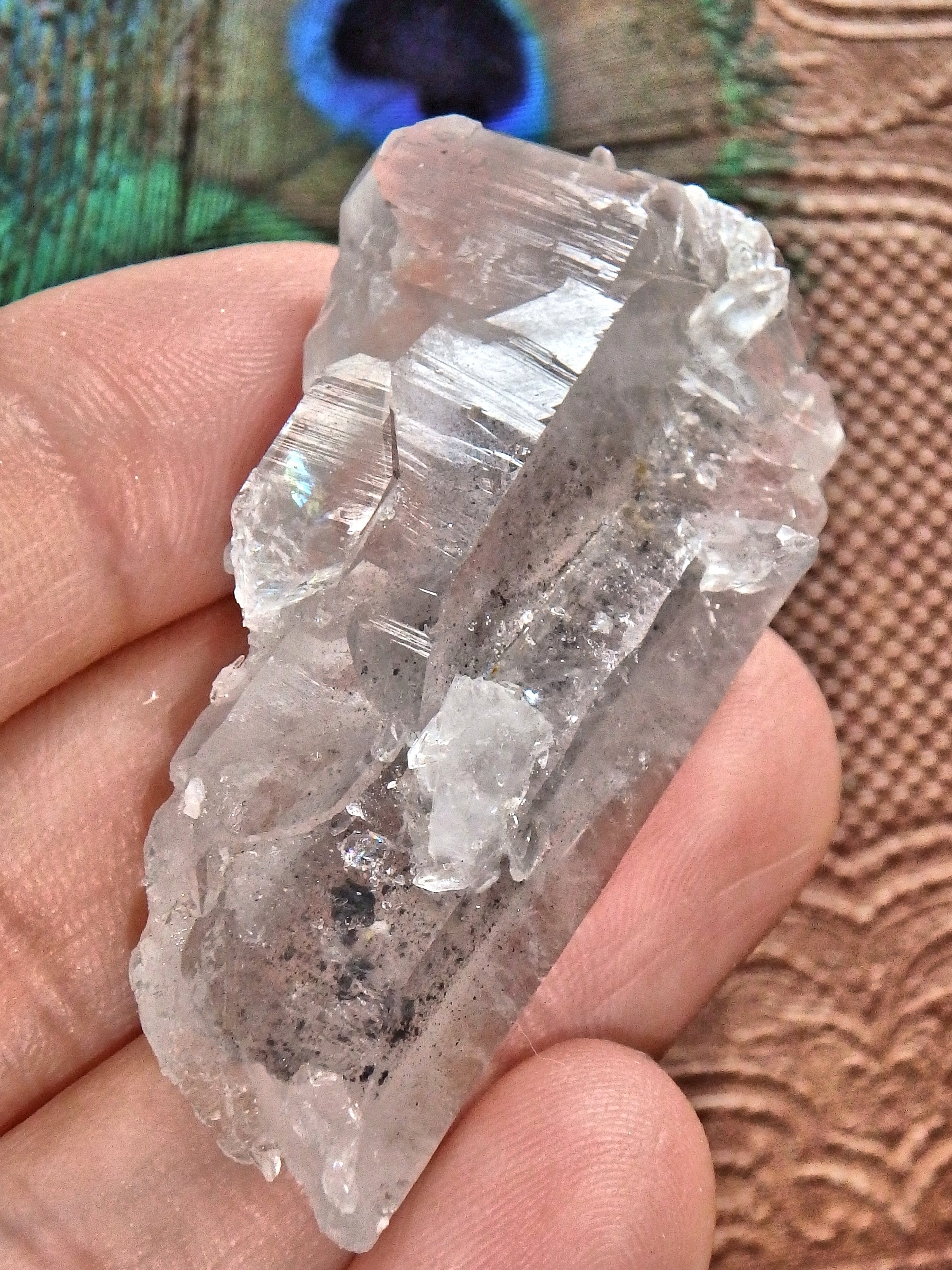 Gorgeous Blue Phantom Quartz Cluster With Self Healing From Arkansas - Earth Family Crystals