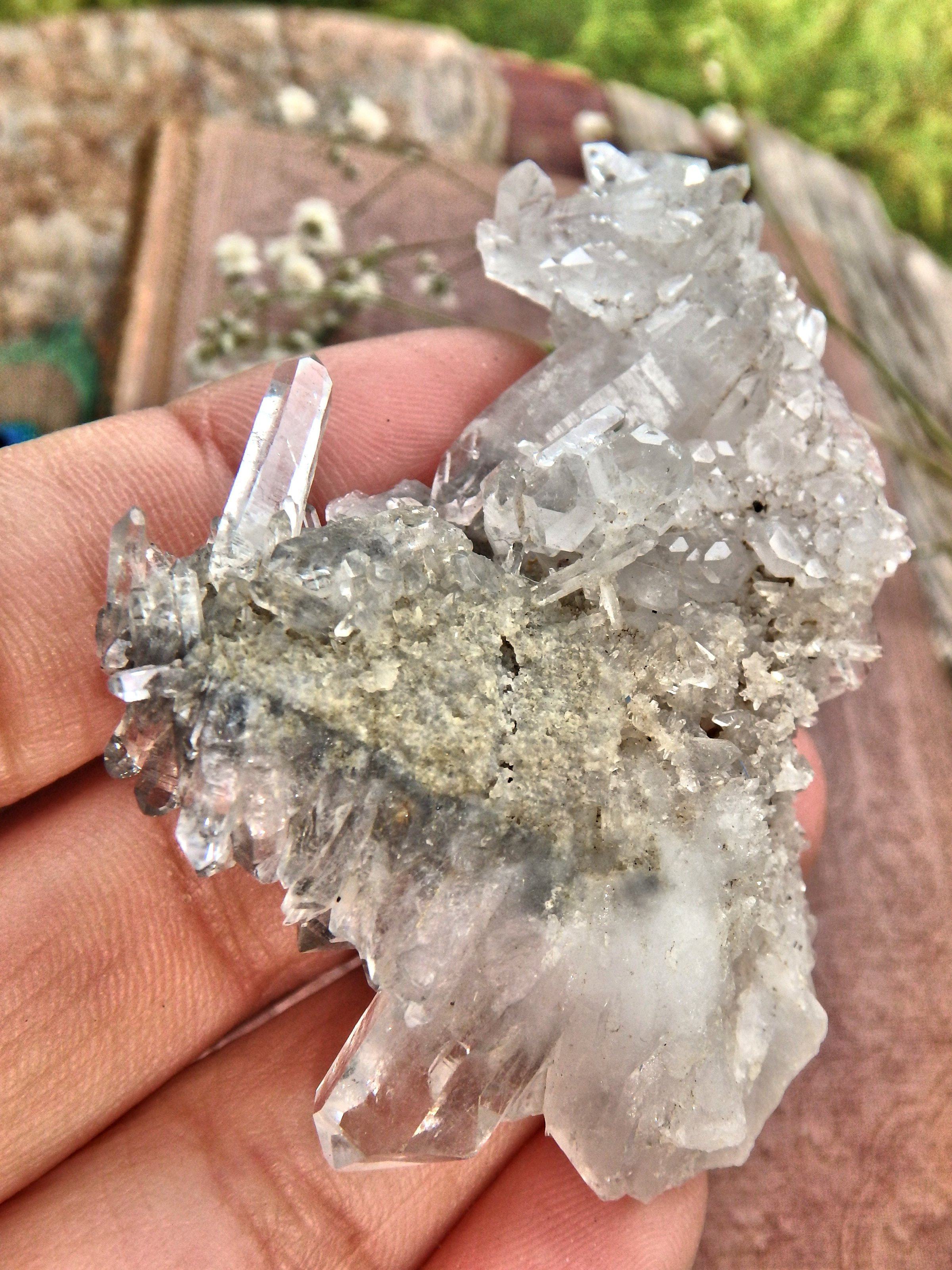 Blue Phantom Quartz Elestial Cluster From Arkansas1 - Earth Family Crystals