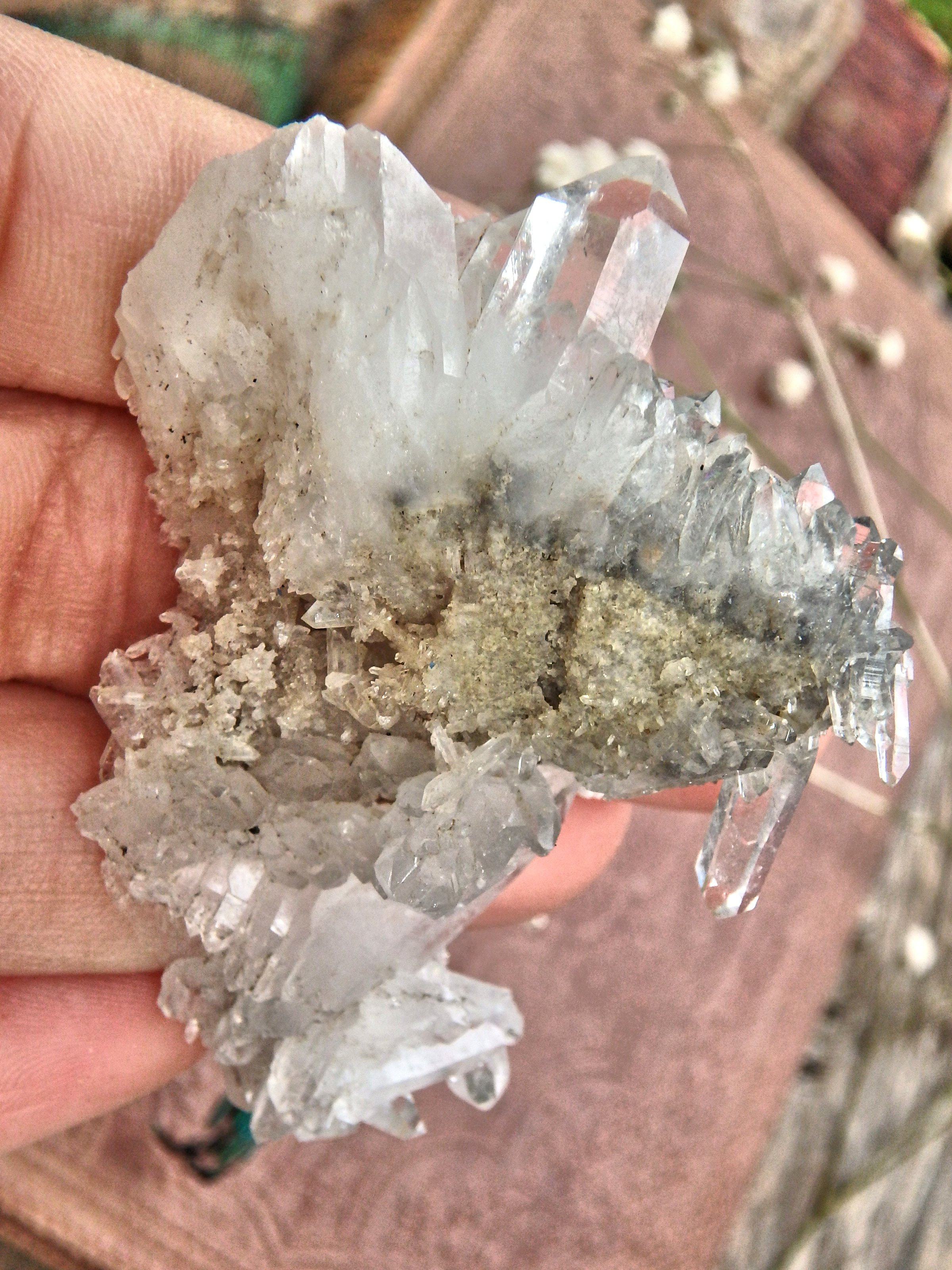 Blue Phantom Quartz Elestial Cluster From Arkansas1 - Earth Family Crystals
