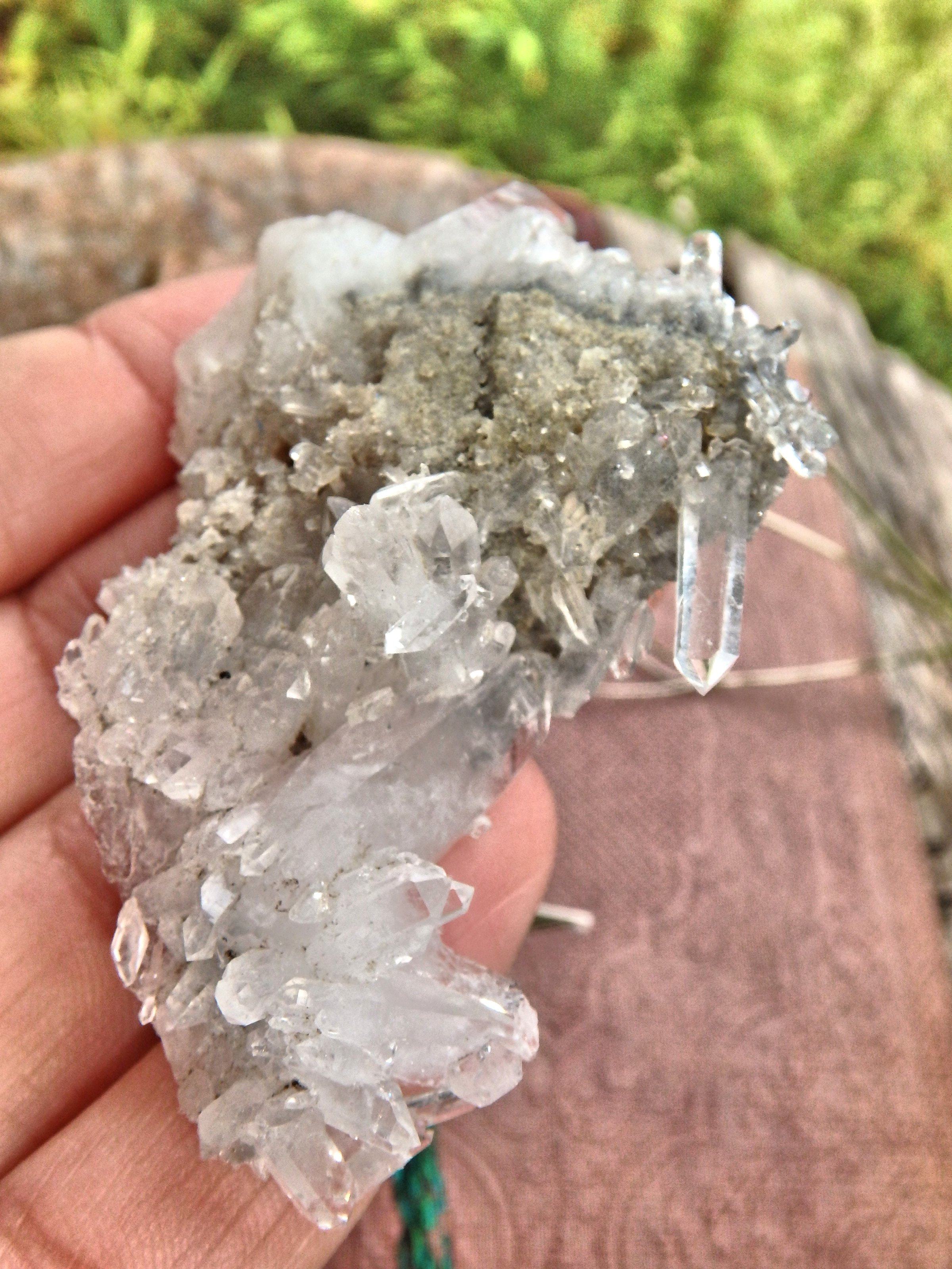 Blue Phantom Quartz Elestial Cluster From Arkansas1 - Earth Family Crystals