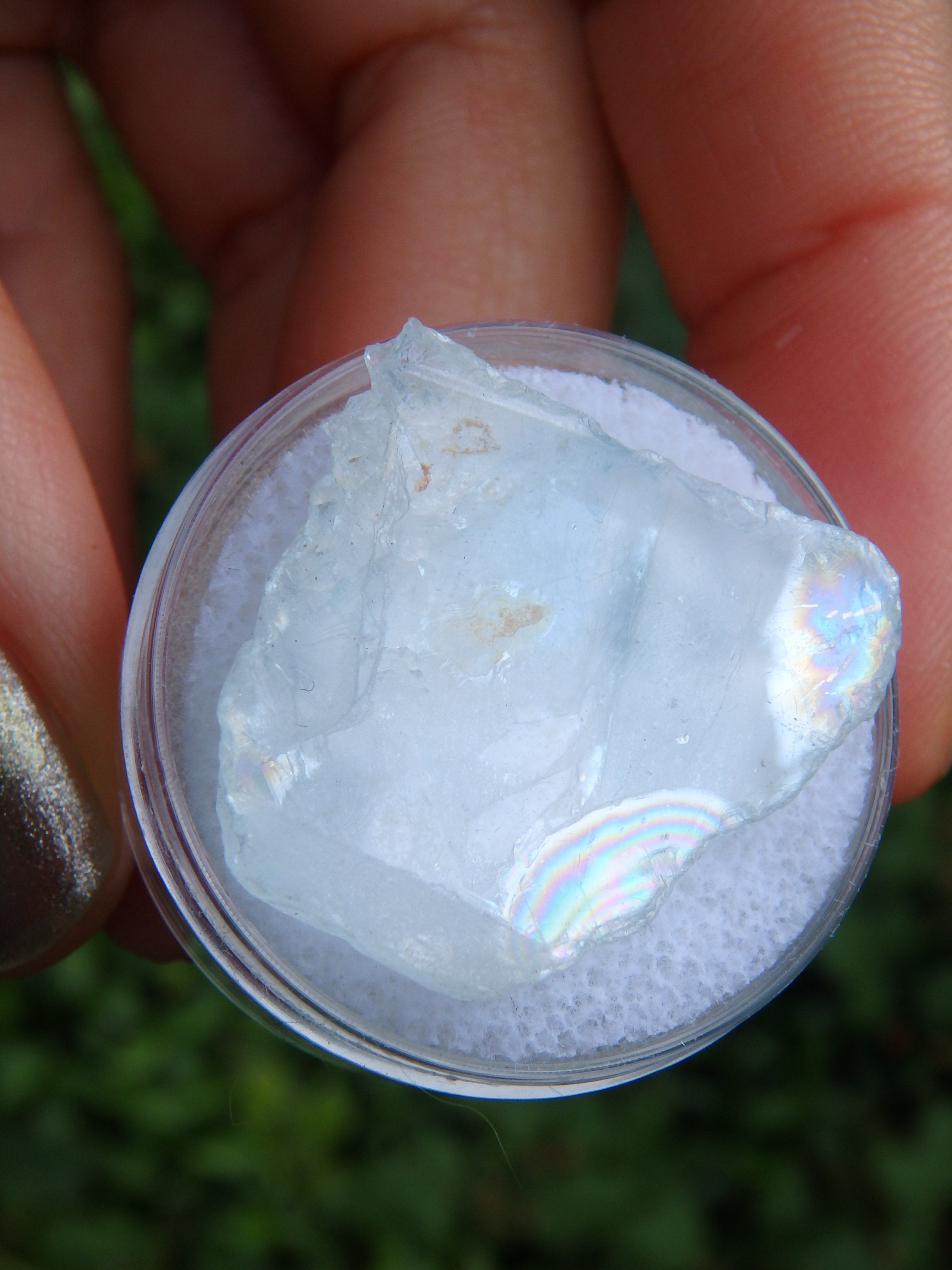 Rainbow Loaded Natural Baby Blue Topaz In Collectors Box - Earth Family Crystals