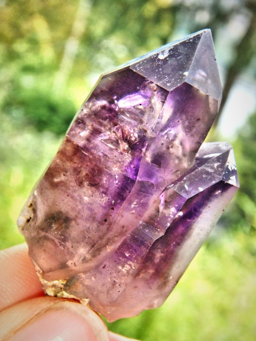 Deep Purple Twin Flame Brandberg Amethyst With Phantoms - Earth Family Crystals