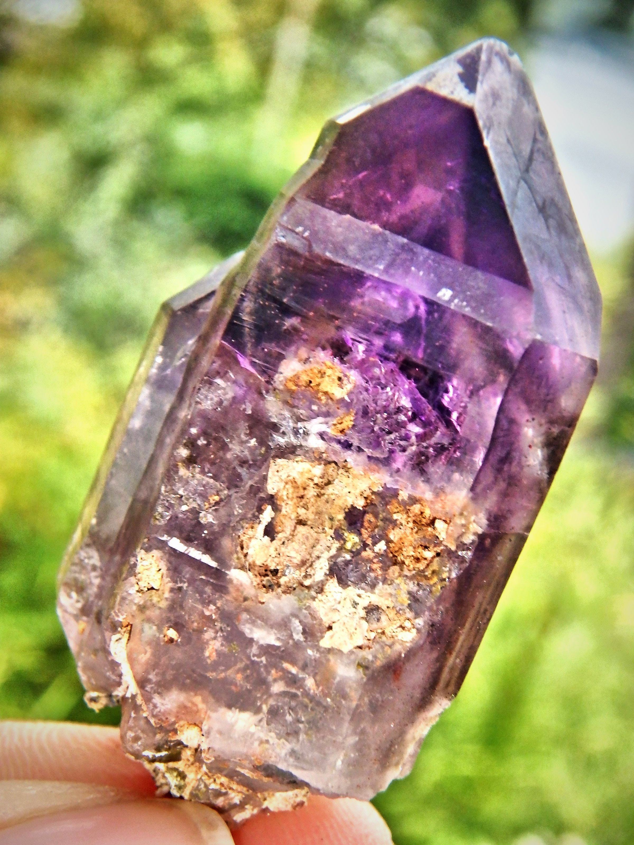 Deep Purple Twin Flame Brandberg Amethyst With Phantoms - Earth Family Crystals