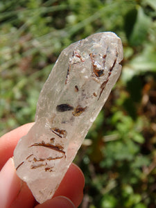 RESERVED For Kim.M~Cute Hand Held Golden Brookite Included Brazilian Quartz Point - Earth Family Crystals