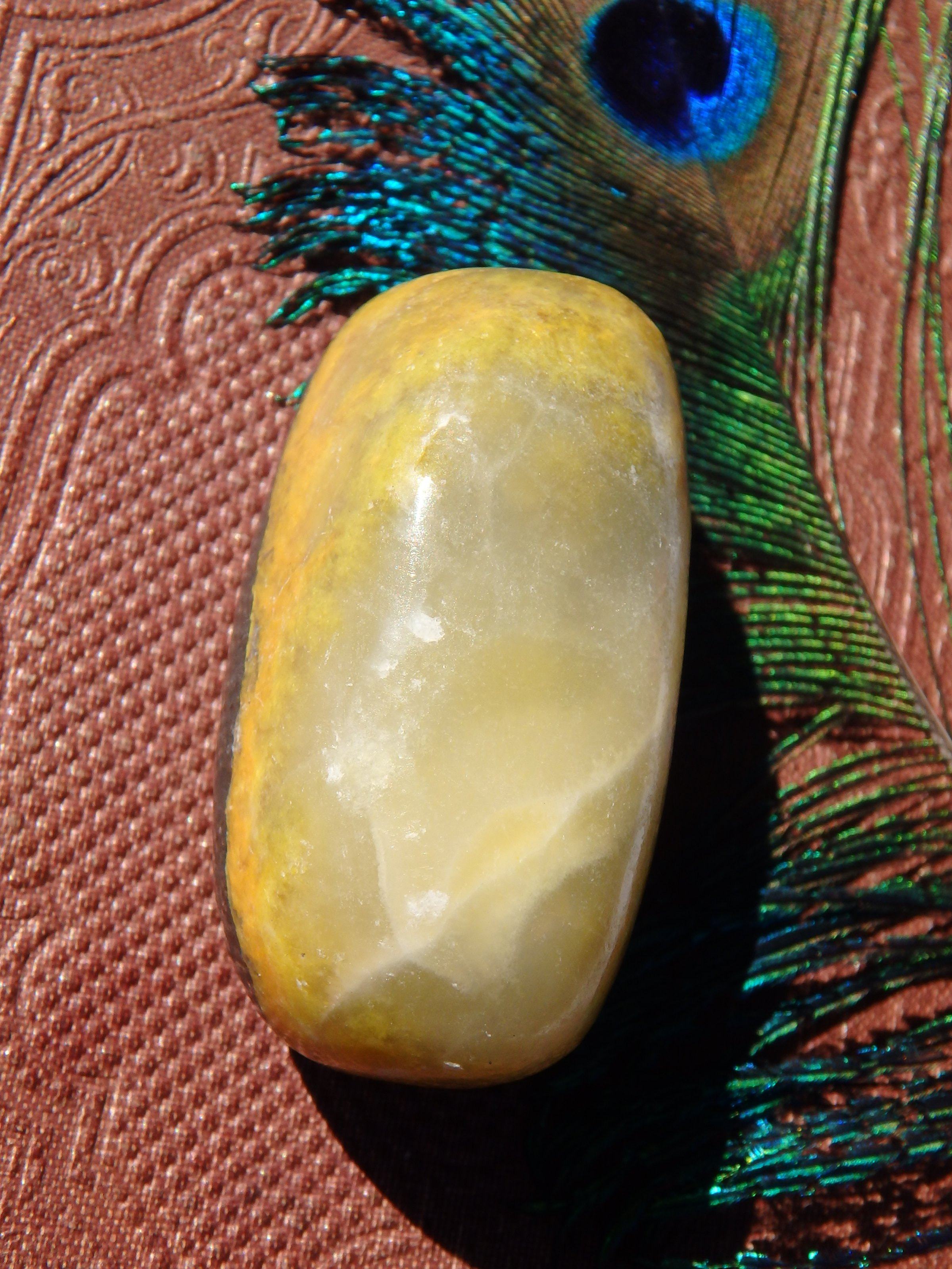 Awesome Patterns Bumble Bee Jasper Pocket Stone From Indonesia 2 - Earth Family Crystals