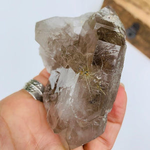 Powerful Rutilated Smoky Quartz Double Terminated Cluster From Brazil