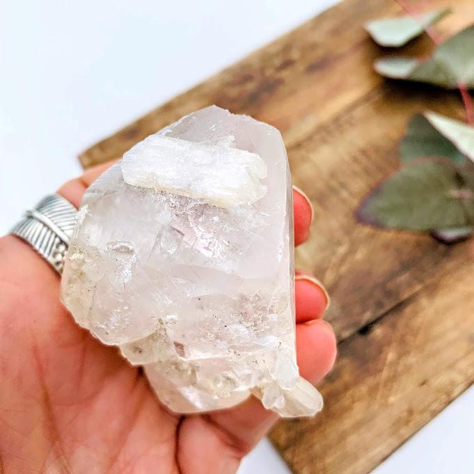 Heulandite Included Raw Calcite Point From India - Earth Family Crystals