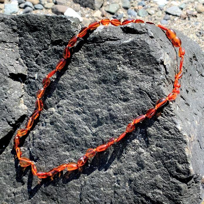 Polished Cognac Lithuanian Baltic Amber 18 Inch Necklace - Earth Family Crystals