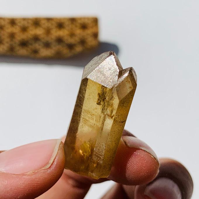 Twin Natural Citrine Point From Zambia - Earth Family Crystals