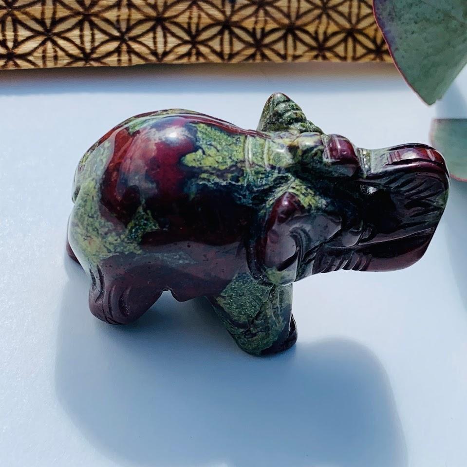 Dragon Blood Jasper Elephant Carving *REDUCED* - Earth Family Crystals