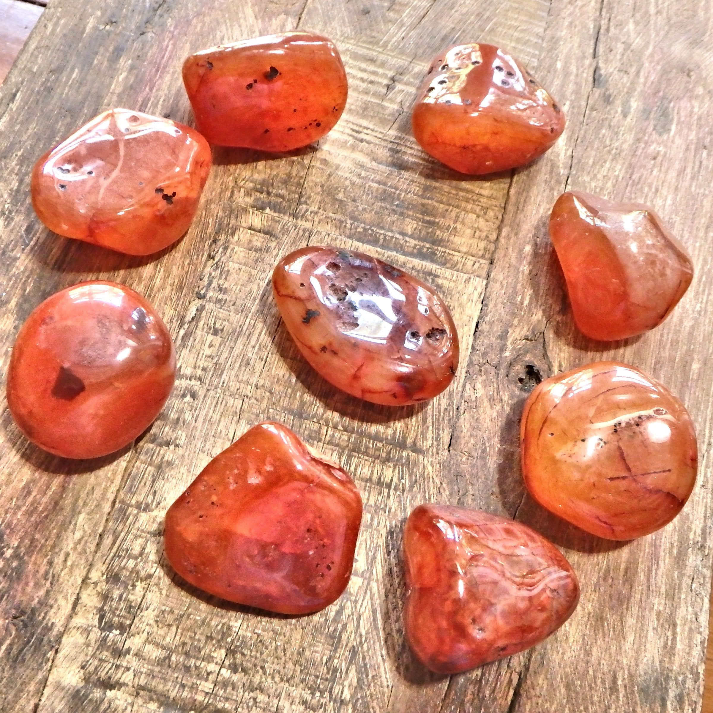 Set of 2 ~ Chunky Carnelian Polished Pocket Tumbled Stones~ Perfect for Sacral Chakra Support