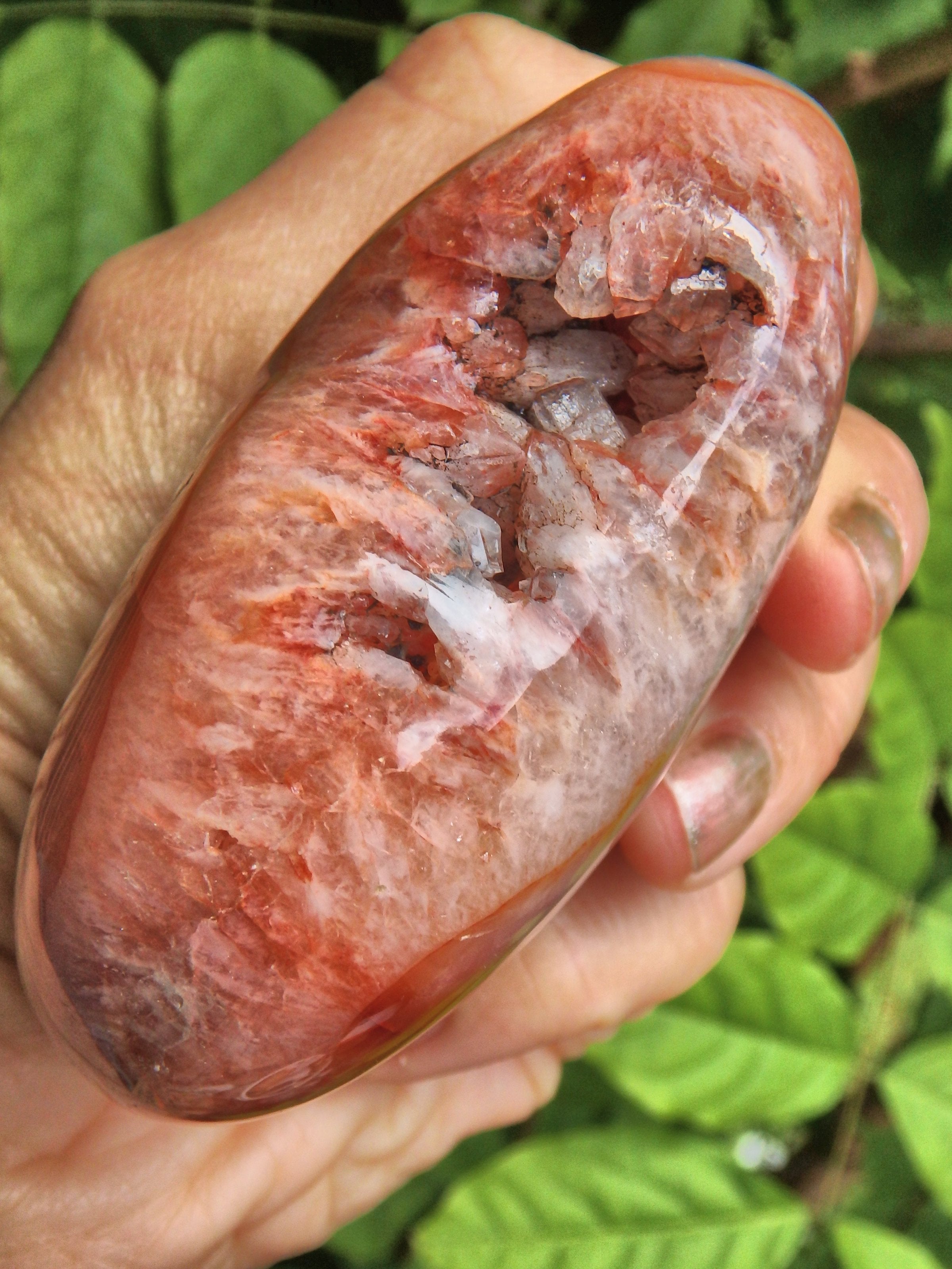 Unique Druzy Point Cave Carnelian Love Heart Carving - Earth Family Crystals