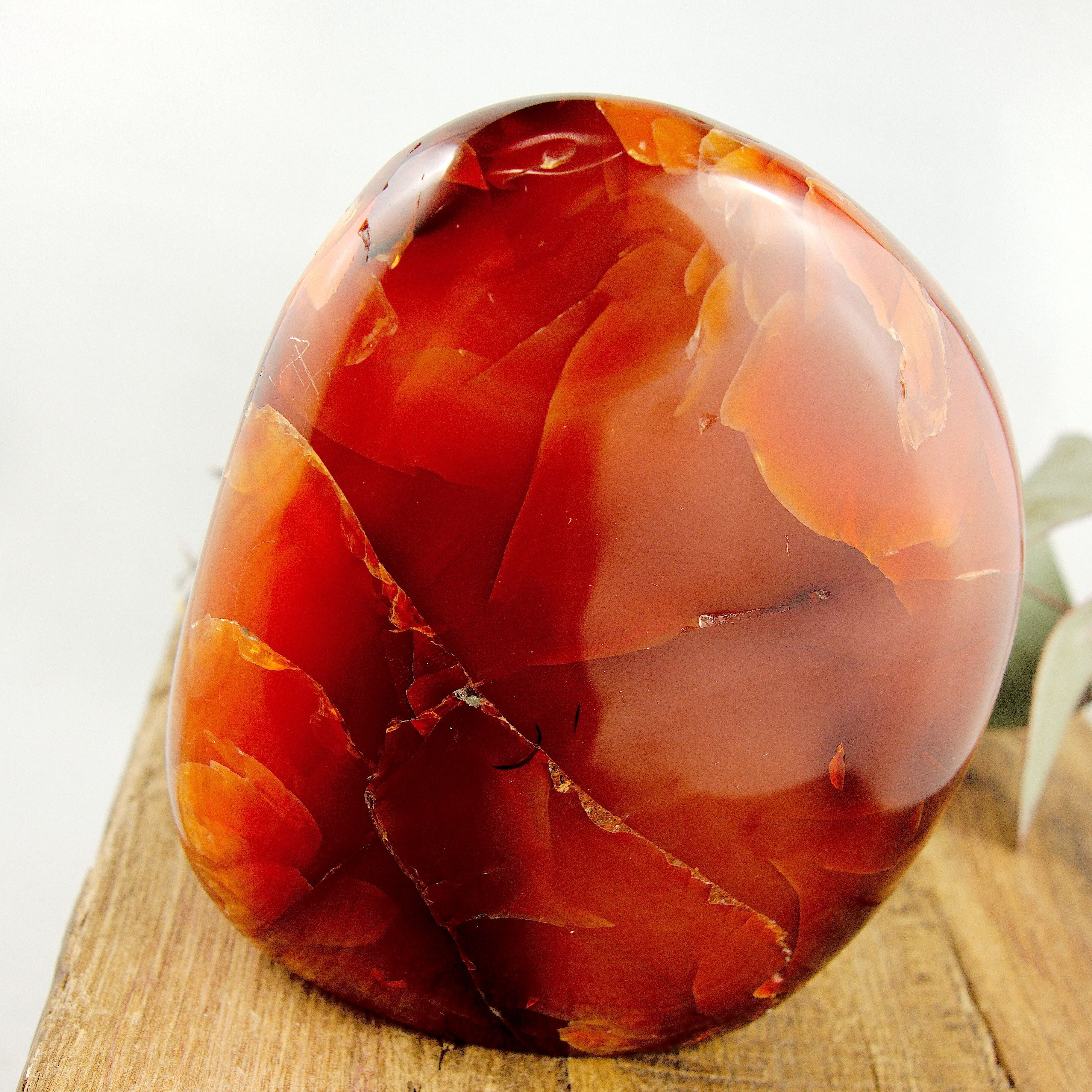 Fire Red Chunky 1 Lb Carnelian Standing Specimen With Caves From Madagascar - Earth Family Crystals