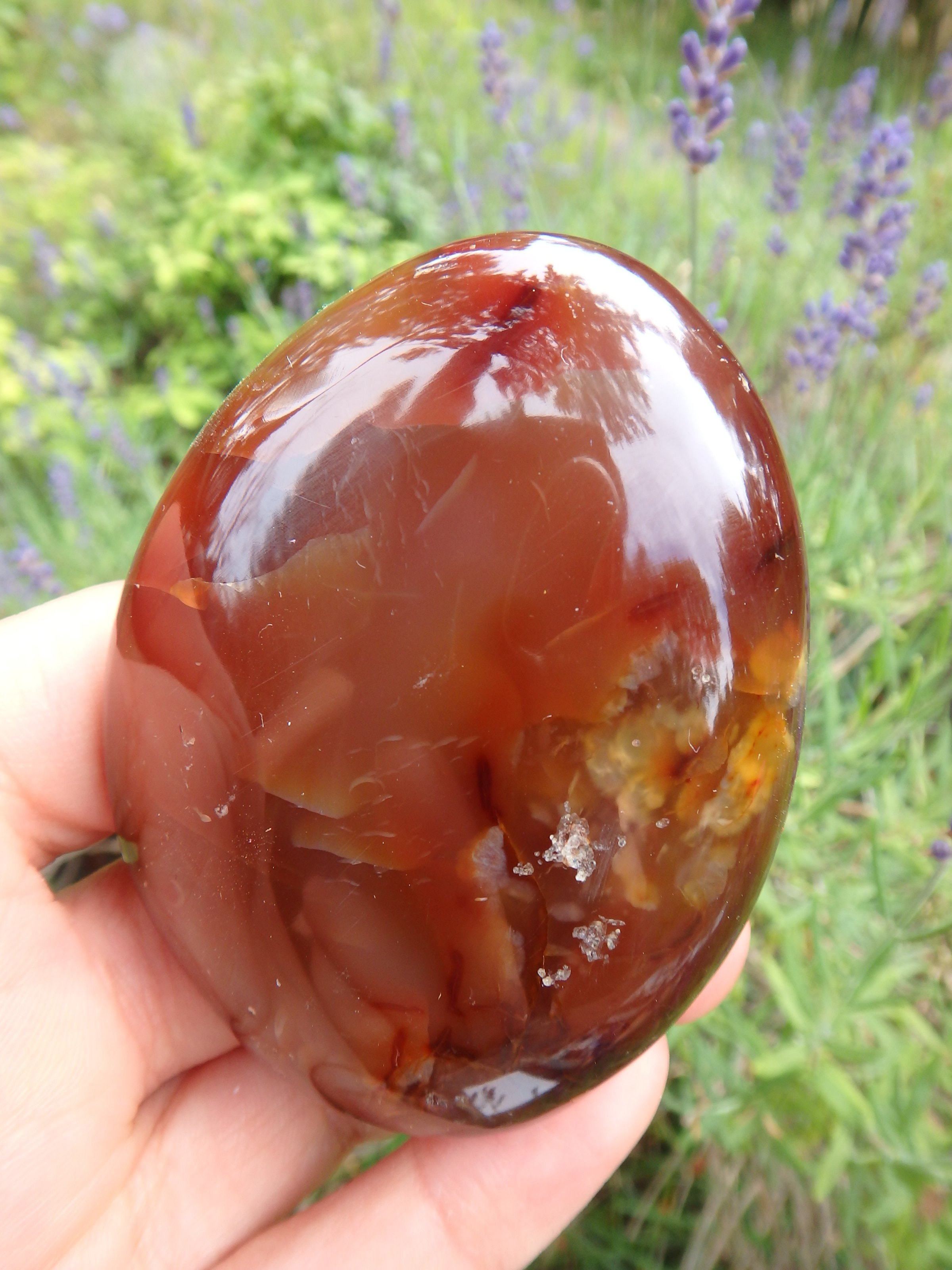 Deep Sparkling Druzy Cave Carnelian Polished Specimen - Earth Family Crystals