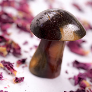 Fire Orange Carnelian Mushroom Standing Carving #3 - Earth Family Crystals