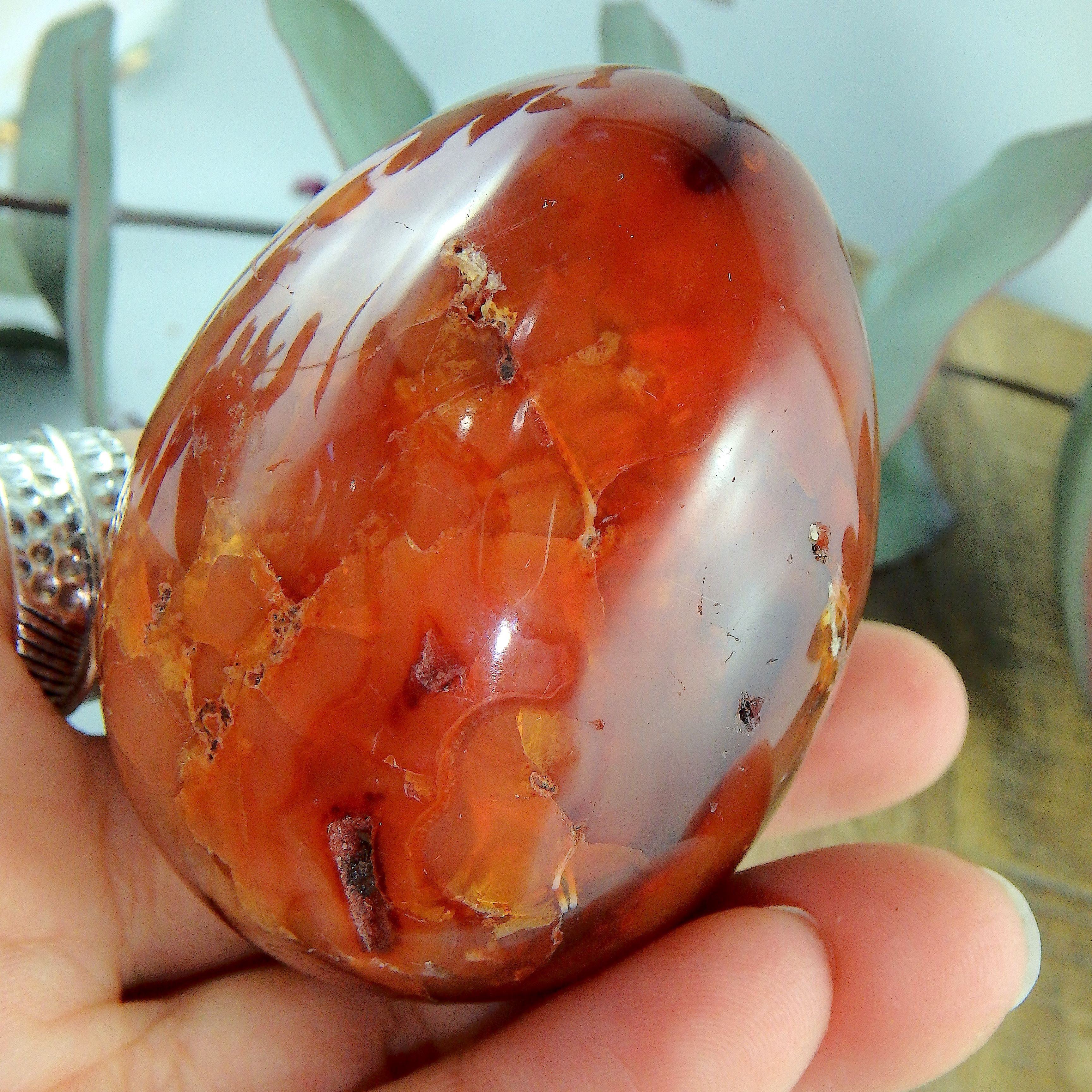 Deep Fire Orange Carnelian Egg Carving #1 - Earth Family Crystals