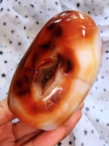 Display Carnelian Standing Specimen With Cave - Earth Family Crystals