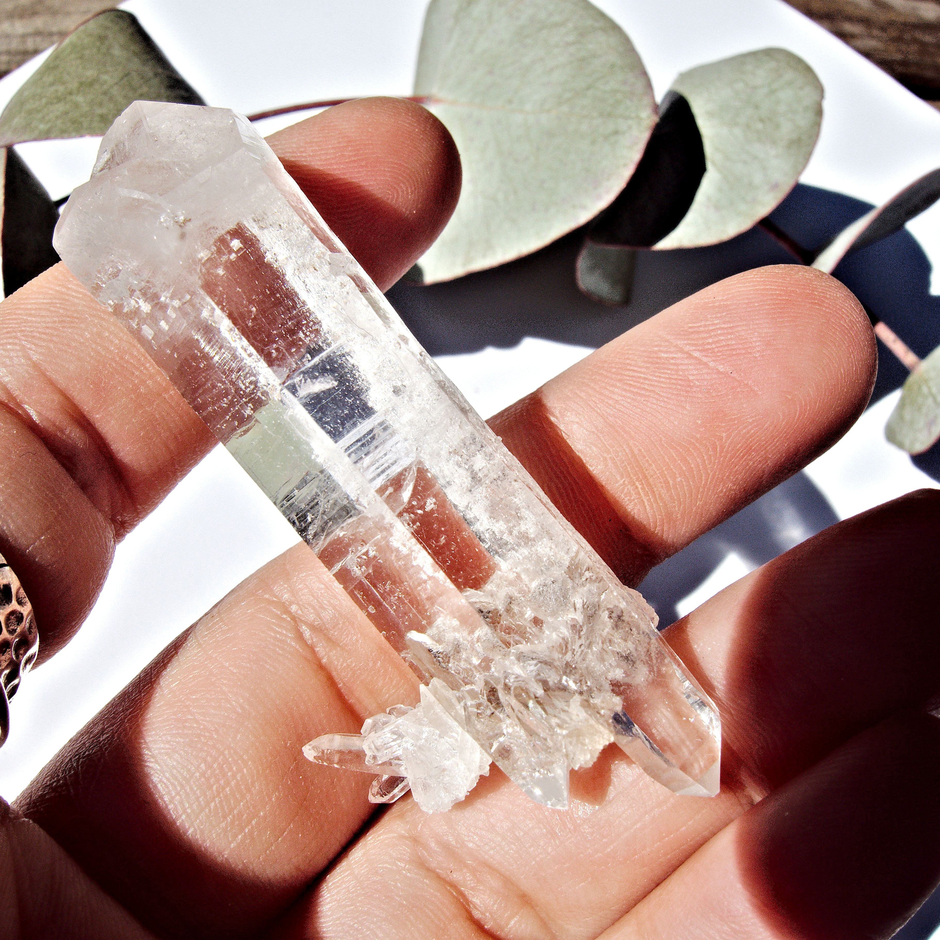 Brilliant Double Terminated Cathedral Quartz Point From Brazil - Earth Family Crystals