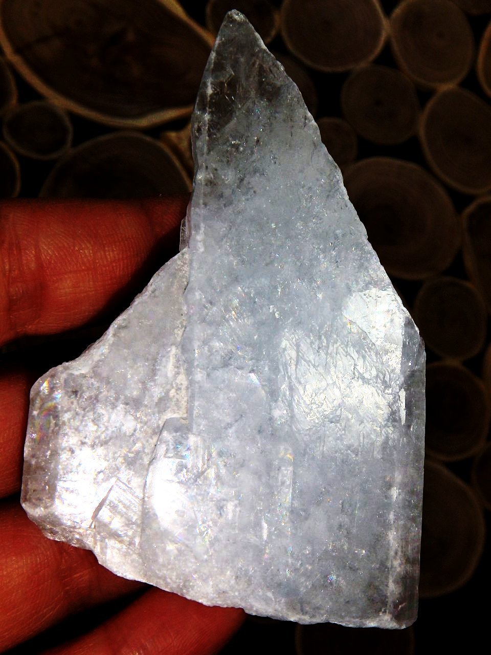 Shiny Sky Blue Ohio Celestite With Crusted Quartz Druzy - Earth Family Crystals