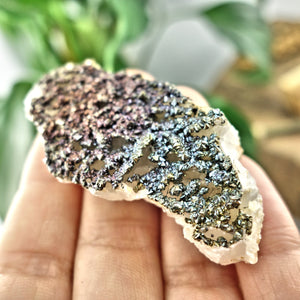 Shimmering Natural Chalcopyrite Specimen On Quartz Matrix 4