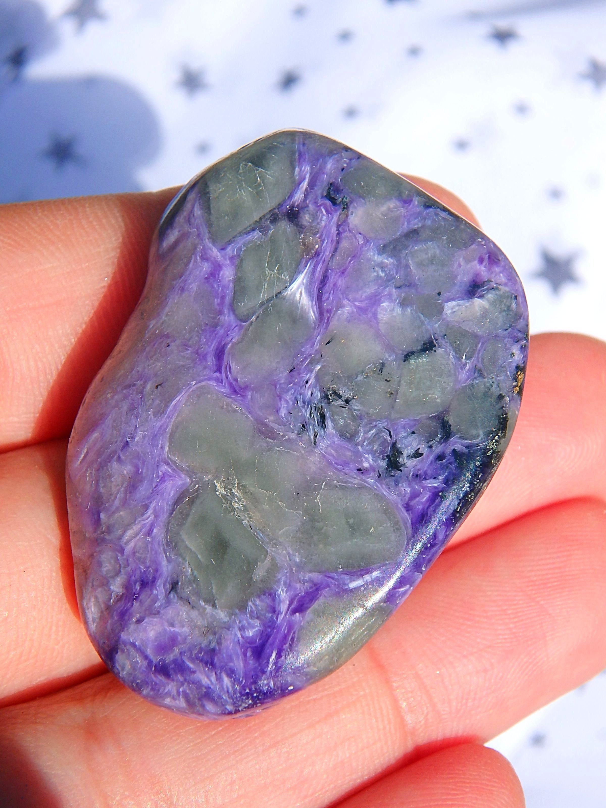 Cute Hand Held Charoite Silky Purple Specimen 1 - Earth Family Crystals