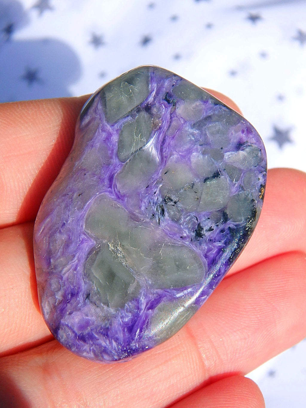 Cute Hand Held Charoite Silky Purple Specimen 1 - Earth Family Crystals