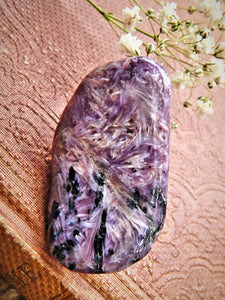 Stunning Silky Purple Charoite Pocket Stone - Earth Family Crystals