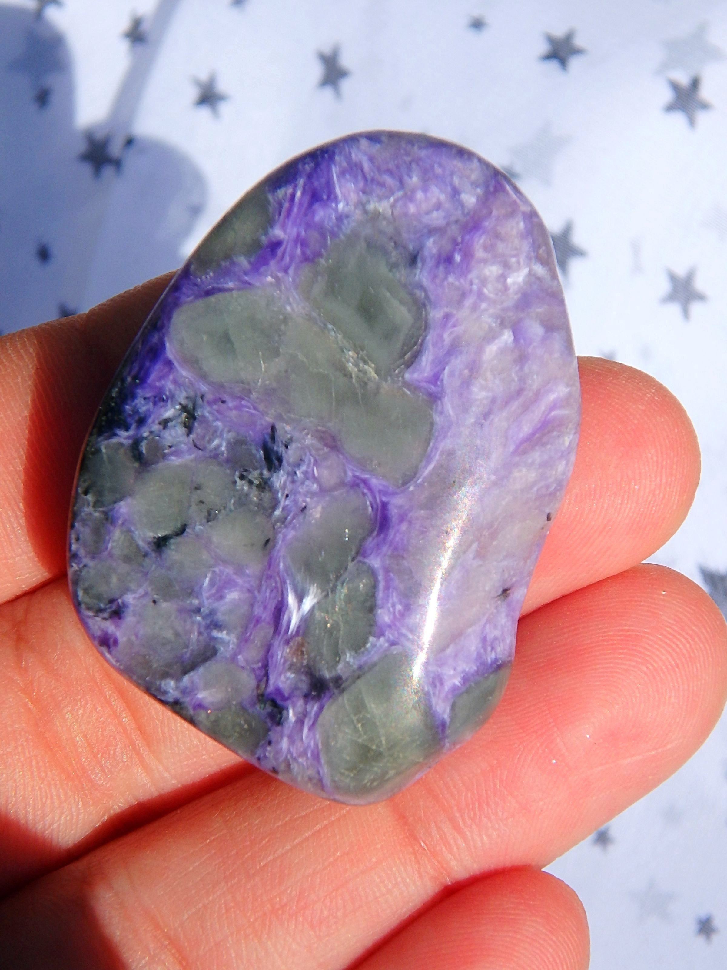 Cute Hand Held Charoite Silky Purple Specimen 1 - Earth Family Crystals