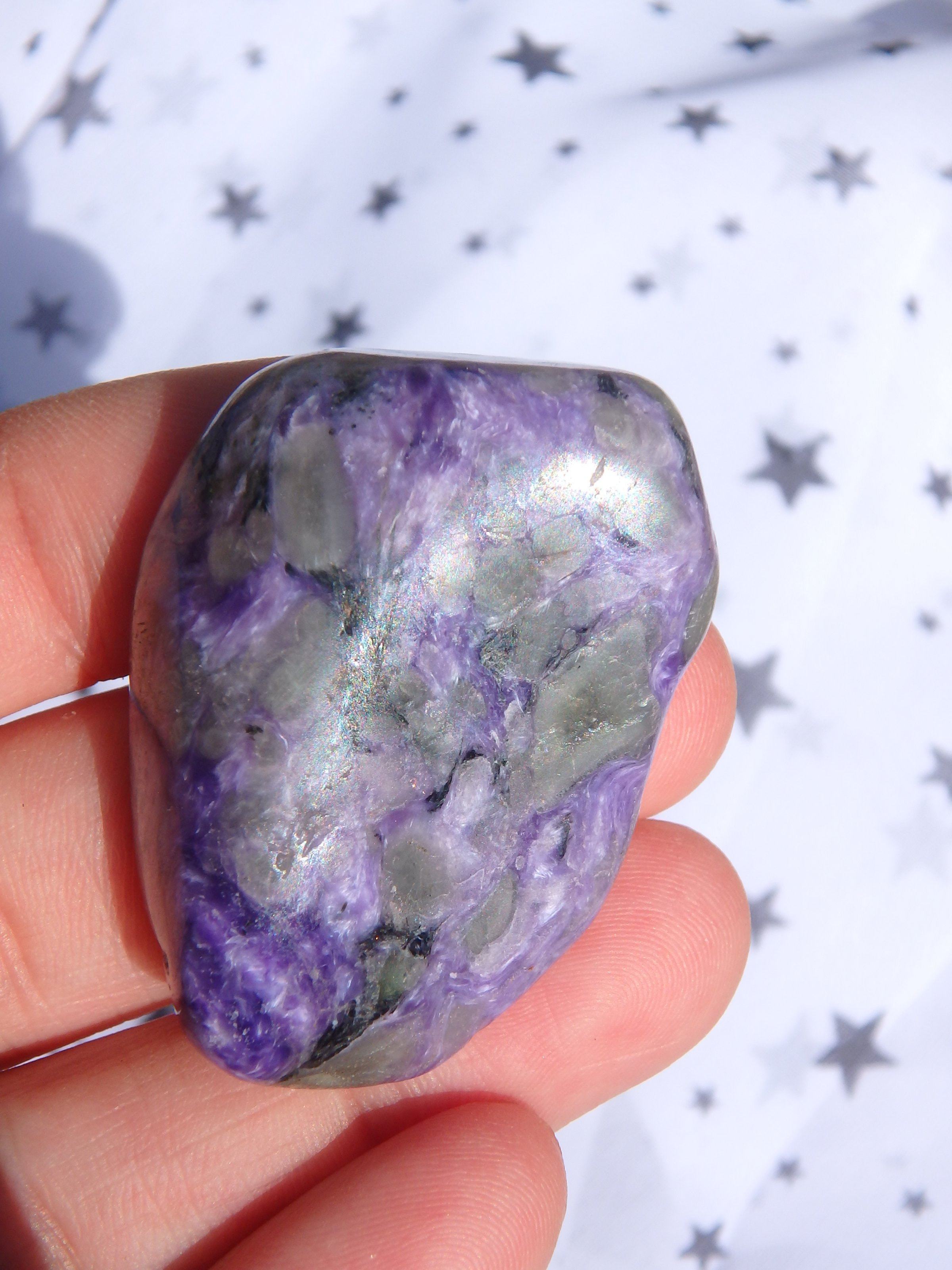 Cute Hand Held Charoite Silky Purple Specimen 1 - Earth Family Crystals