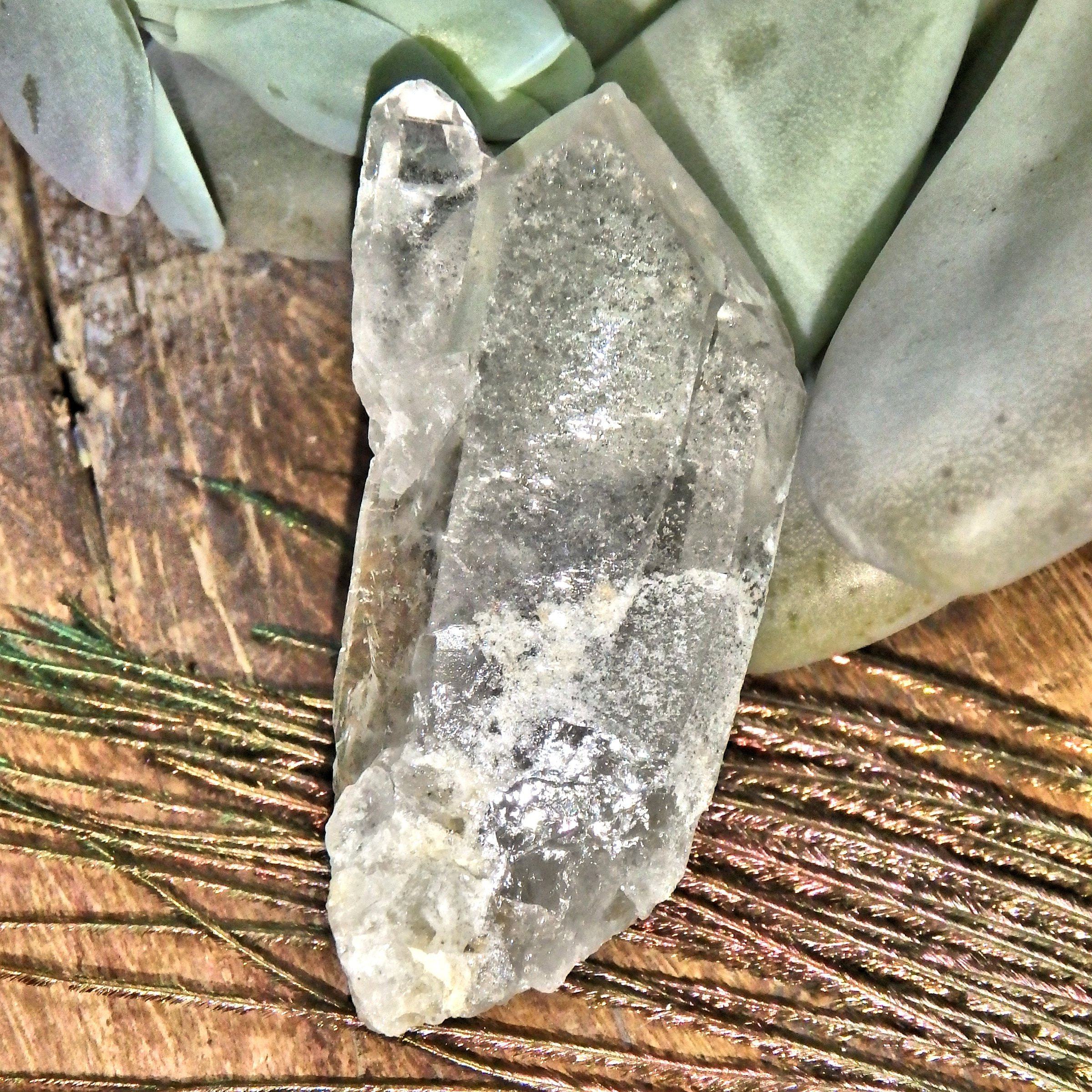 Brilliant Sheen Chlorite Included Mother & Babe Quartz Point Unpolished From Brazil - Earth Family Crystals