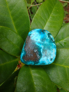 Beautiful Robin Egg Blue Chrysocolla Palm Stone From Peru - Earth Family Crystals