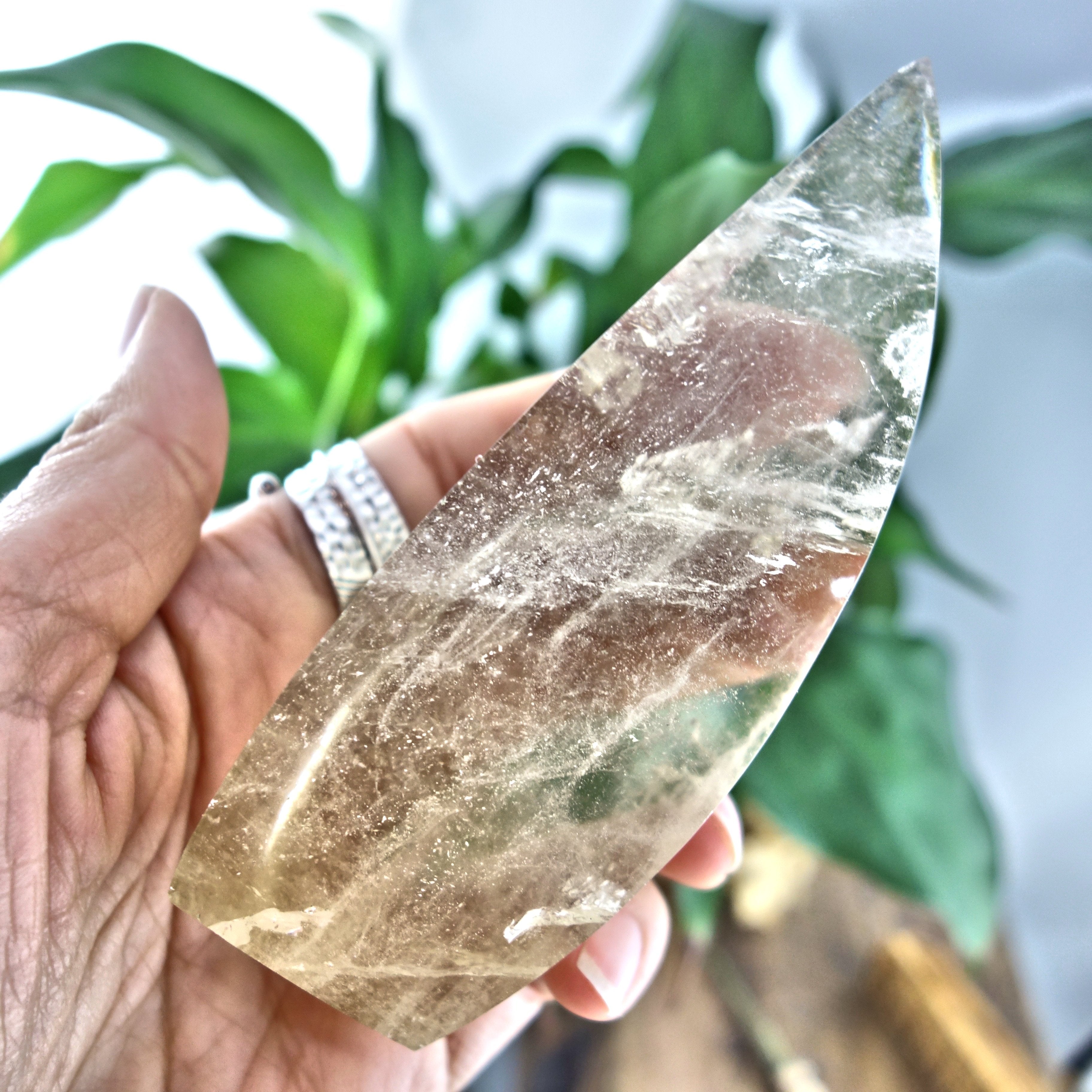 Optical Brilliance Natural Citrine Flame Carving From Brazil 2