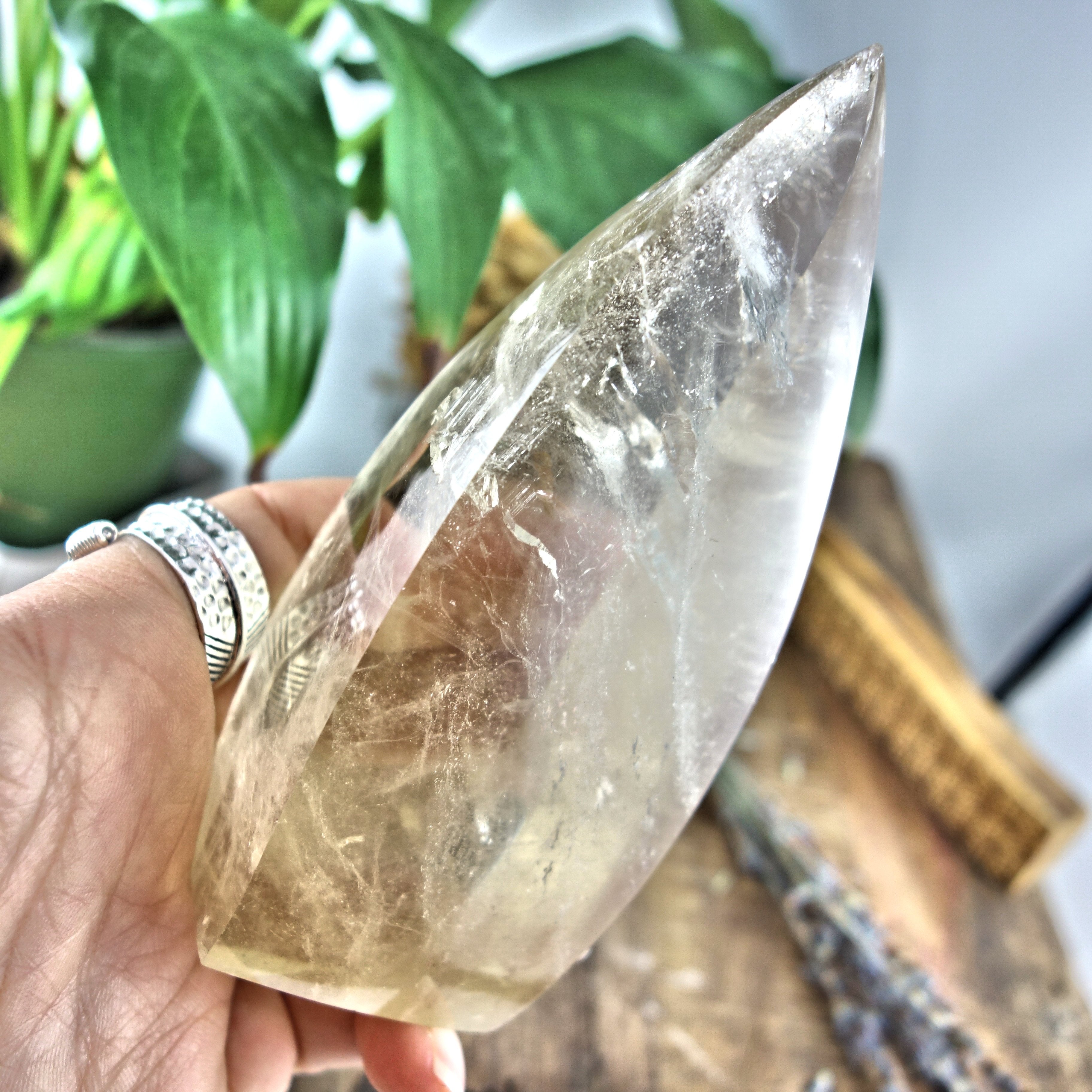 Optical Brilliance Natural Citrine Flame Carving From Brazil 2