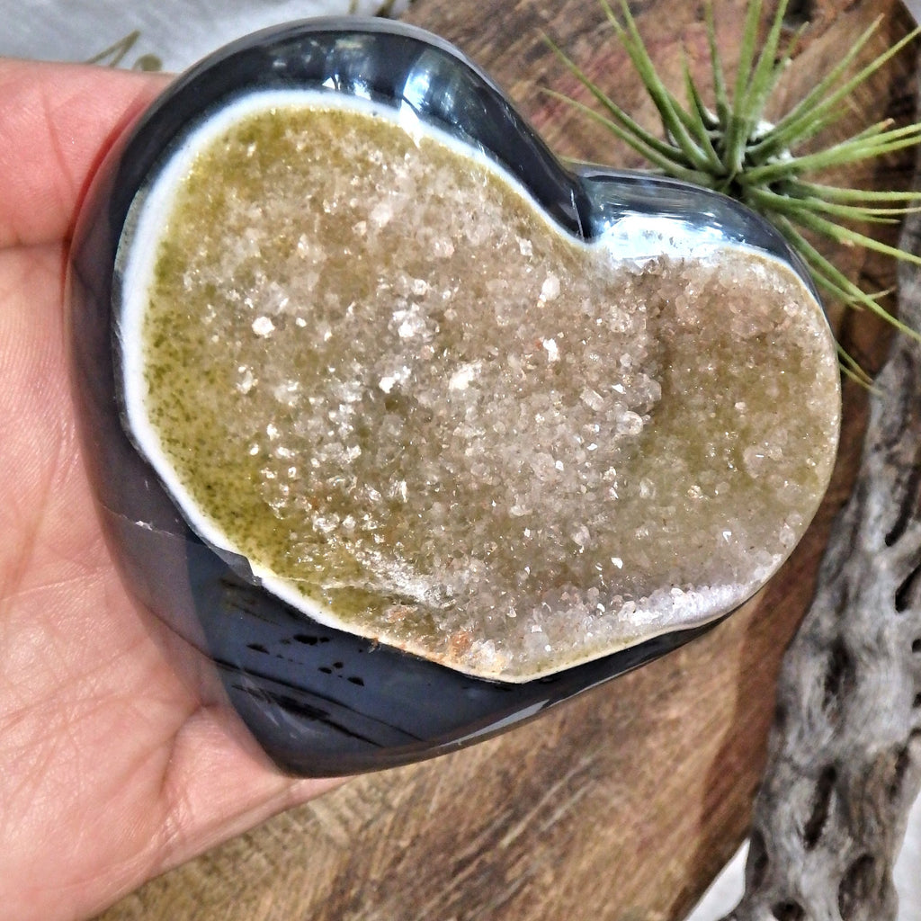Fantastic Citrine Druzy & Agate Love Heart Carving - Earth Family Crystals