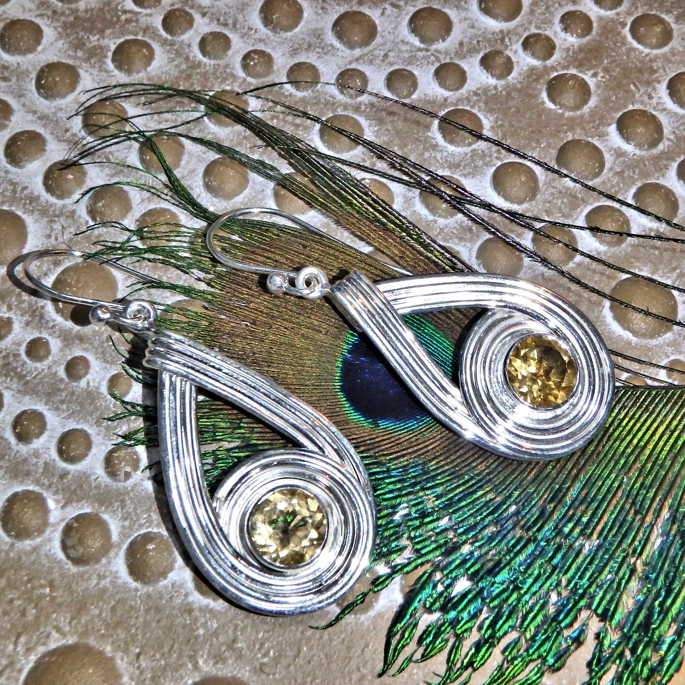 Golden Illumination Faceted Citrine Earrings in Sterling Silver - Earth Family Crystals