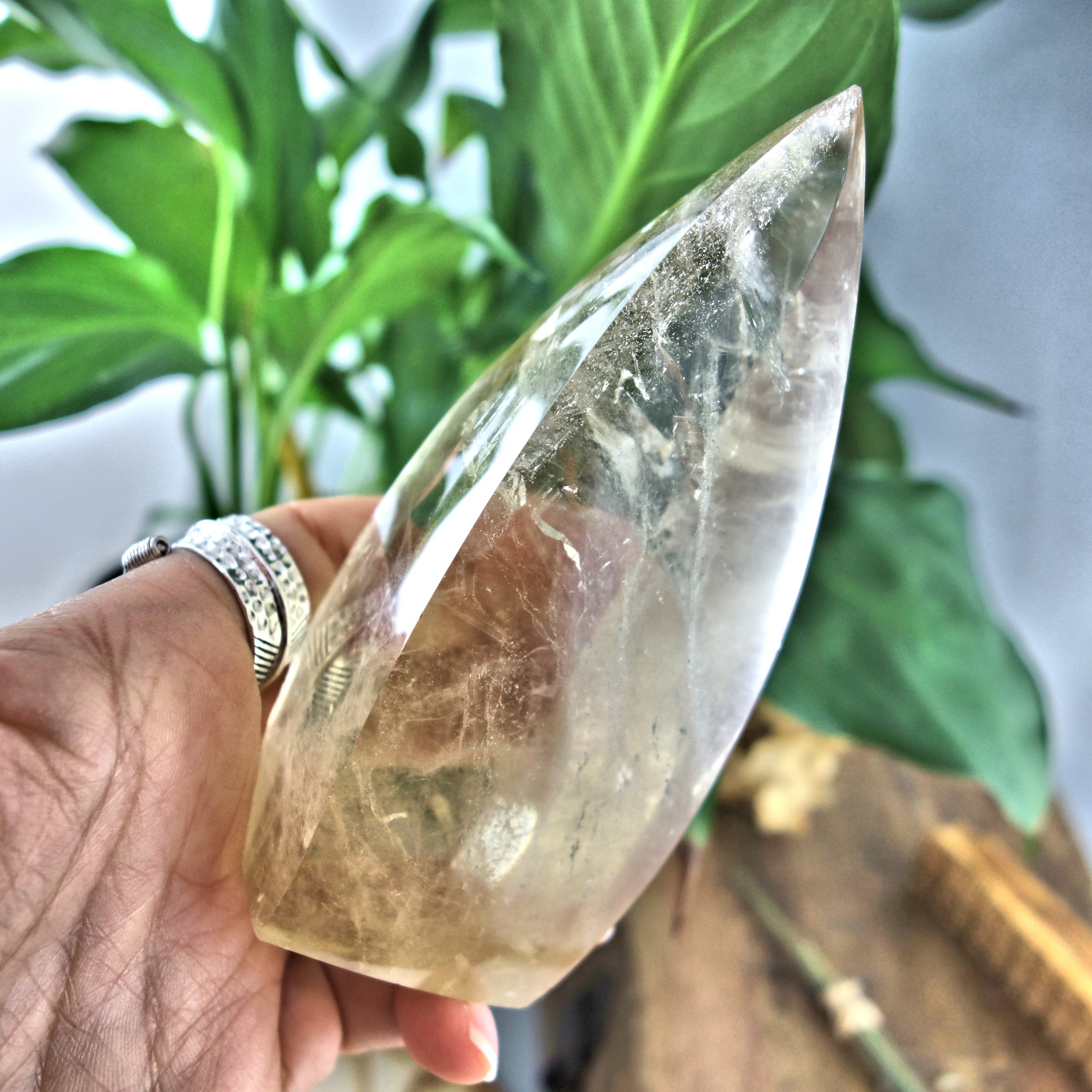 Optical Brilliance Natural Citrine Flame Carving From Brazil 2