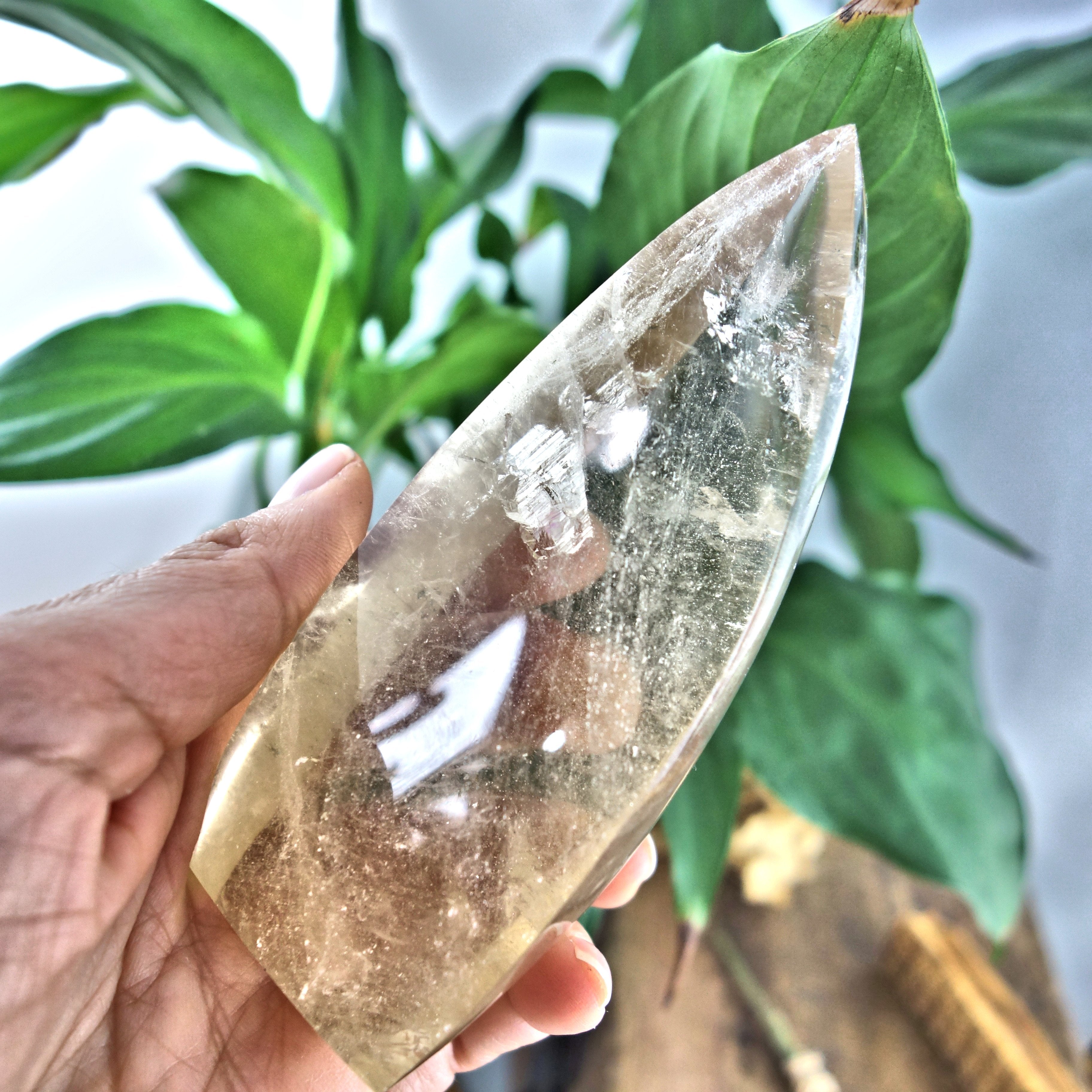 Optical Brilliance Natural Citrine Flame Carving From Brazil 2