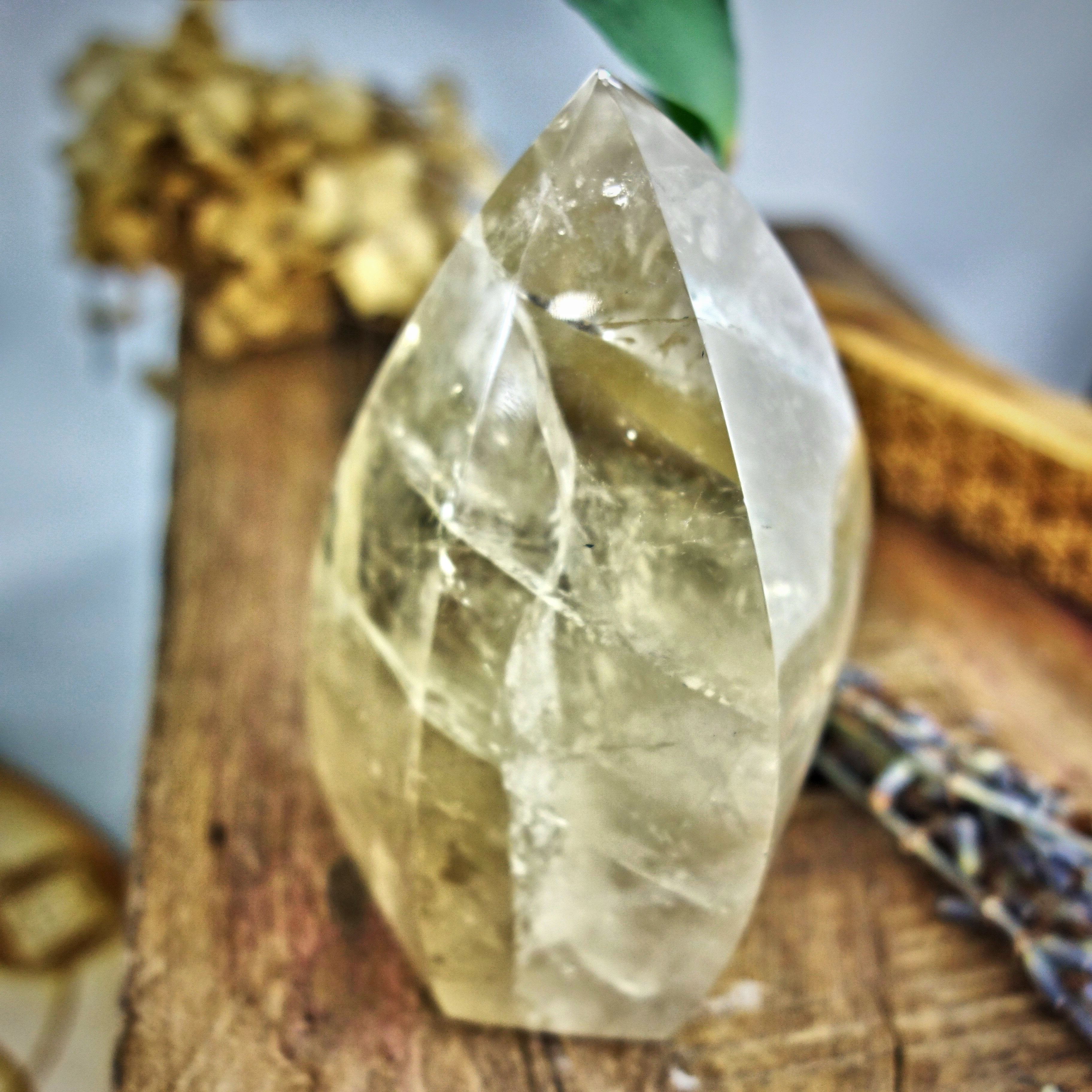 Optical Brilliance Natural Citrine Flame Carving From Brazil 1